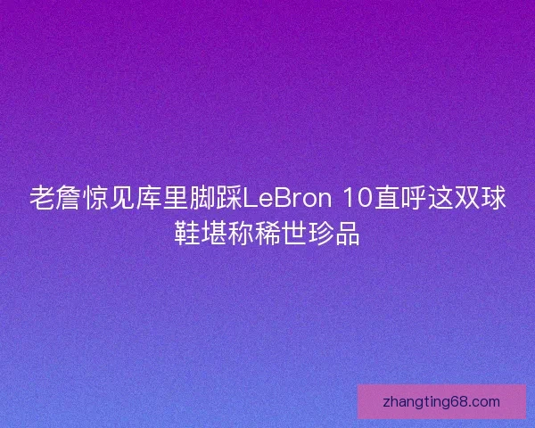 老詹惊见库里脚踩LeBron 10直呼这双球鞋堪称稀世珍品